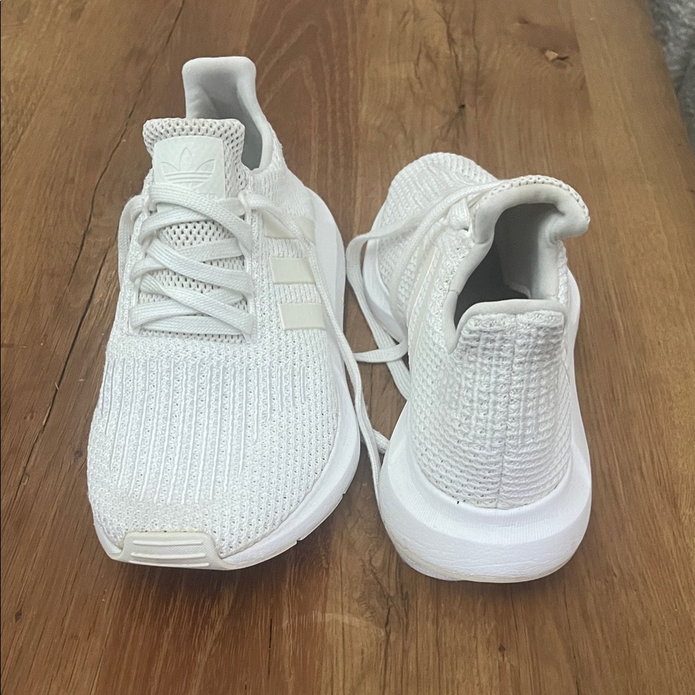 Adidas All-White Knit Running Shoes